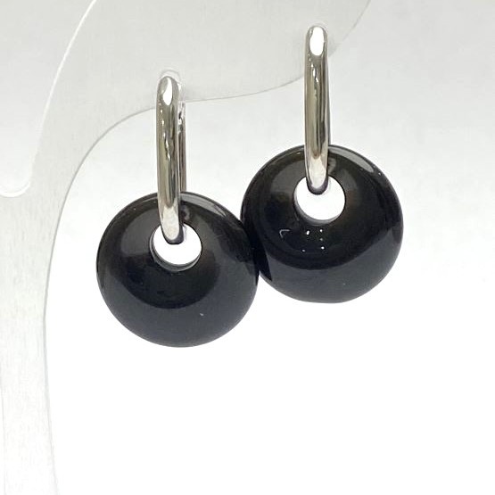 Agate earrings, diameter 18mm±, length 31mm±