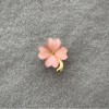 Shamrock Brooch with Pink Cat's Eye and Golden Metal 21×16 mm