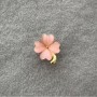 Shamrock Brooch with Pink Cat's Eye and Golden Metal 21×16 mm