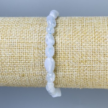 Chalcedony Bead Rolled Bracelet, diameter 5-8×6mm, 18 cm long, stretch
