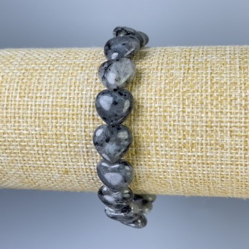 Bracelet Labradorite Heart, diameter 12x12+-, length 18cm+- stretch