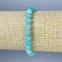 Amazonite Bracelet with polished round beads, 7mm± diameter, 18cm± length, elastic