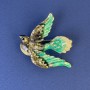 Brooch 'Dove', diameter 40x45mm± multicolored enamel on gold-tone metal