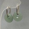 Jade Hoop Earrings, 18mm diameter, 31mm length