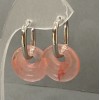 Chalcedony Hoop Earrings, 18mm diameter, 31mm length
