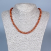Red Jasper Smooth Round Bead Necklace, diameter 6.5mm±, length 48cm± with clasp