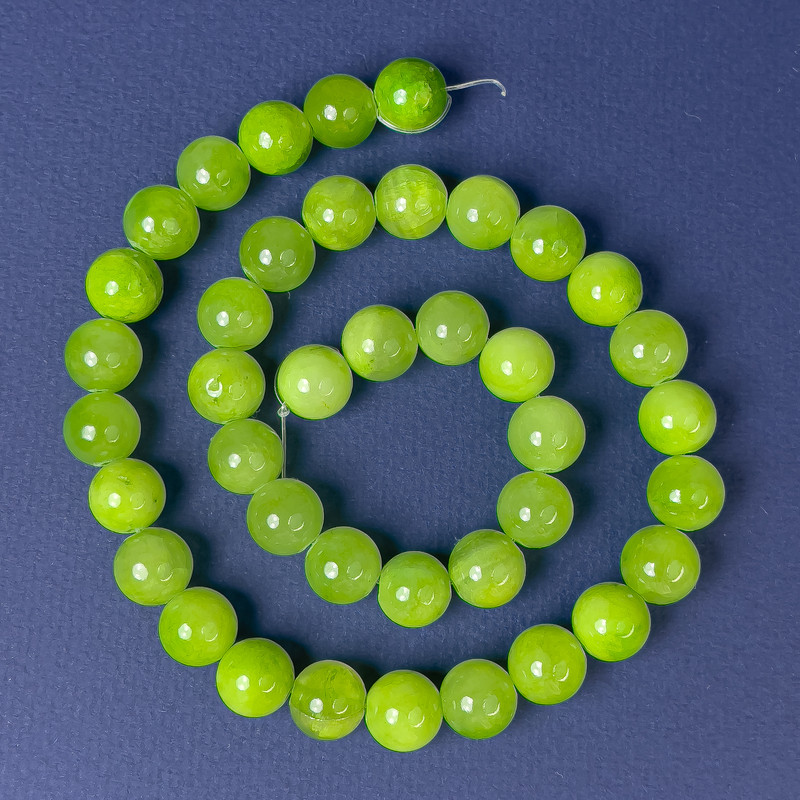 Onyx Beads Smooth Round 10mm diameter, 40cm length, on nylon thread