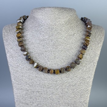 Bronzite Bead Necklace, Faceted, 10x6-9mm, 50cm Length with Clasp