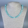 Necklace Amazonite (synthetic) smooth bead, diameter 6mm+-, length 50cm+- with clasp