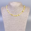 Yellow Agate Bead Necklace Faceted Cube, 4x4mm diameter, length 45cm, with clasp