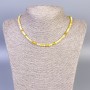 Yellow Agate Bead Necklace Faceted Cube, 4x4mm diameter, length 45cm, with clasp