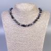 Snow Obsidian Beads Apache Tears Faceted Round Bead, 8mm diameter, 50cm length +/- with clasp