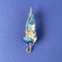 Brooch Parasol Blue Crystal with Pearls 46x16mm+- gold-tone metal
