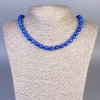 Necklace Lapis Lazuli (artificial acrylic) smooth bead, diameter 8.5 mm±, length 50 cm± with clasp