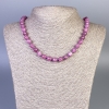 Turmaline Rubellite Necklace Bead 8mm Smooth Sphere, 50cm length, with clasp