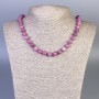 Turmaline Rubellite Necklace Bead 8mm Smooth Sphere, 50cm length, with clasp