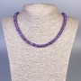Amethyst Bead Necklace Rondelle, 6×2 mm ± diameter, 50 cm ± with clasp