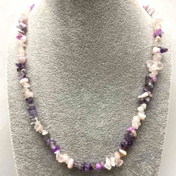 Assorted Chunk Necklace, 8x3mm beads, 50cm length +/- with clasp