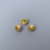 Cluny Cloisonné Bead Rondelle Pink Yellow Purple Enamel, 6x5 mm, hole 1 mm, gold-tone metal, 1 pc
