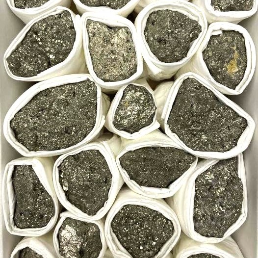 Souvenir Geode Pyrite Assorted Sizes Price per 100 g. weight from 10 g to 50 g