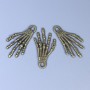 Pendant Findings Skeleton Hand, metal color bronze, size 35×19×2 mm± hole diameter 3 mm± packaged 20 g (~ 9 pcs)