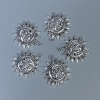 Pendant Hardware Sun Moon color of metal silver, size 20x23x3mm± hole diameter 1.5mm± packaging 10 pcs