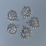 Pendant Hardware Sun Moon color of metal silver, size 20x23x3mm± hole diameter 1.5mm± packaging 10 pcs