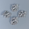 Pendant Fittings Dragon color: silver, size 21×17×7 mm± hole diameter 1.2 mm± packaging 4 pcs