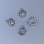 Pendant Finding Sun Silver Color, size 17x15x2.5mm±, hole diameter 1mm±, packaged 14 pcs
