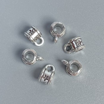  Bail finding color: silver, size 8x5x6 mm +/- holes, diameter 3 mm +-, diameter 2 mm +-, packaging 20 g (~54 pcs)