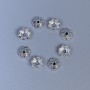Ribbon end cap for beads, silver color, diameter 6x0.8mm +- hole 1mm+- packaging 20g (~160 pcs)