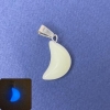Pendant Moon Onyx that Glows in the Dark Blue Glow Natural Stone 11×18×5×28 mm+