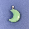 Pendant Moon Natural Jade gemstone 25x20x9x32mm+