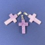 Cross Pendant Lepidolite Natural Stone 20x14x5x28mm+