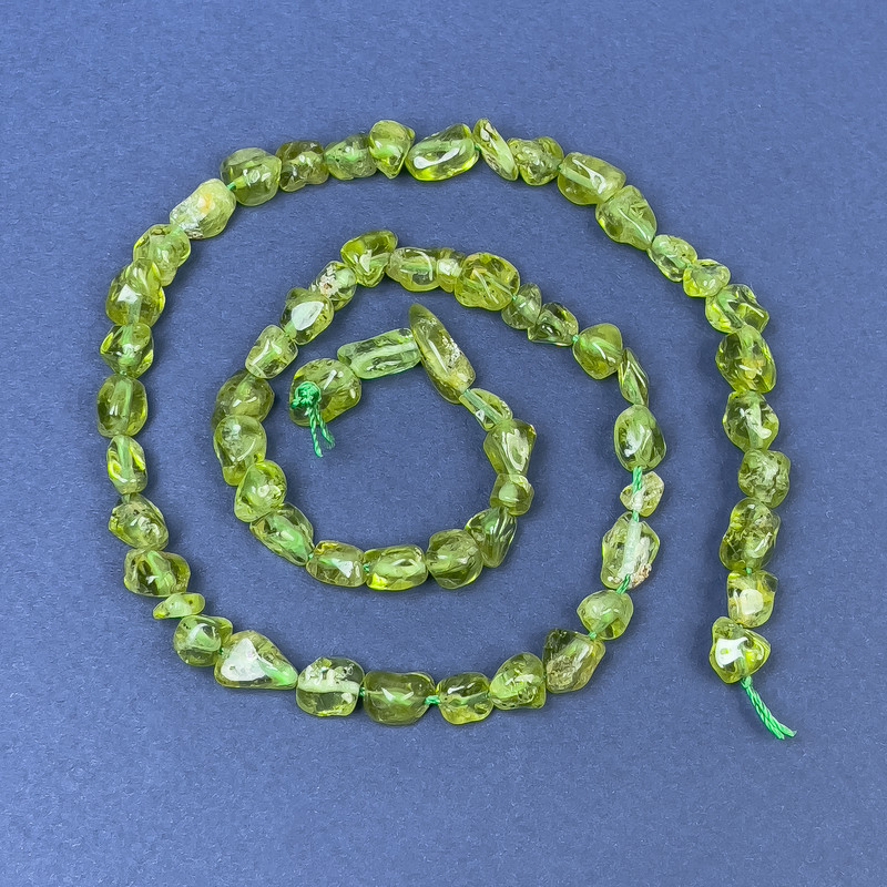 Chrysoprase Beads on a Thread, faceted, diameter 4-8×6mm ±, length 42cm ±