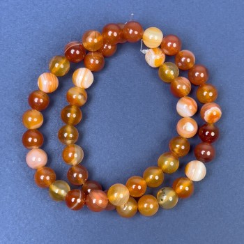 Agate AGATE beads on fishing line smooth ball, diameter 8mm+-, length 38cm +