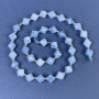 Aquamarine Beads Faceted Diamond 8x8mm+- on Thread with Bead String, 37cm+ length