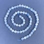 Aquamarine Beads Faceted Diamond-shaped 6x5mm on Thread, 39cm+ length