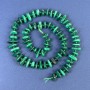 Malachite Chip Beads 8-13×4mm+- on Thread with 3mm+- seed beads, 41cm+ length