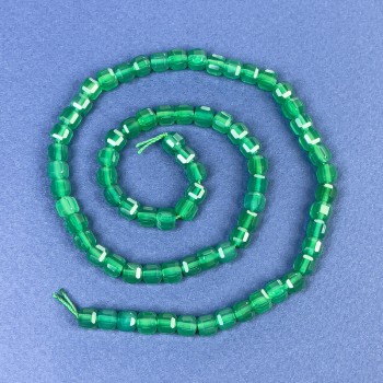 Chrysoprase Beads Geometric Cube Cut 5x5mm± on Thread, Length 38cm+