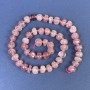Strawberry Quartz Faceted Beads 9x6mm on Thread + Beads 3mm + on Thread, 40cm Length