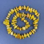 Amber Bead Chips, Amber, 9-14×3-6 mm, with seed beads 3 mm, on thread, length 38 cm+