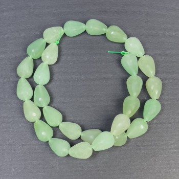 Jade Beads Natural stone drop, diameter 15x10+-, hole 1mm+-, length 40cm+