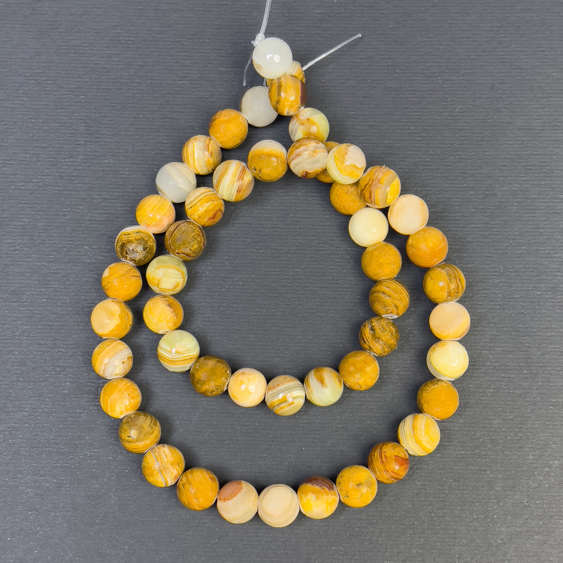 Onyx Beads Smooth Round 6.5 mm, hole ~1.5 mm, length 38 cm