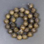 Bronzite Beads, Natural Stone, Smooth Round Beads, 12 mm diameter, hole 1.5 mm, length 38 cm