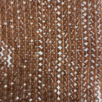 Beads Czech Crystal on thread brown transparent faceted rondelle, diameter 8×6mm + -, length 40cm +