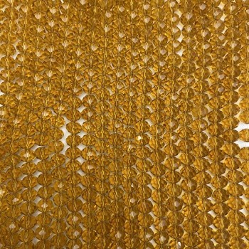 Beads Czech Crystal on Thread Amber Transparent Faceted Rondelle, diameter 8x6mm + -, length 40-41cm +