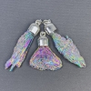 Rainbow Kyanite Pendant, unpolished, galvanized, assorted diameter 70x30x12-53x20x8mm+