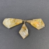 Raw Citrine Pendant 33x14mm+- golden metal
