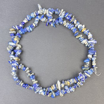 Lapis Lazuli Beads 7–11×3 mm on Threaded Wire, Length 80 cm+
